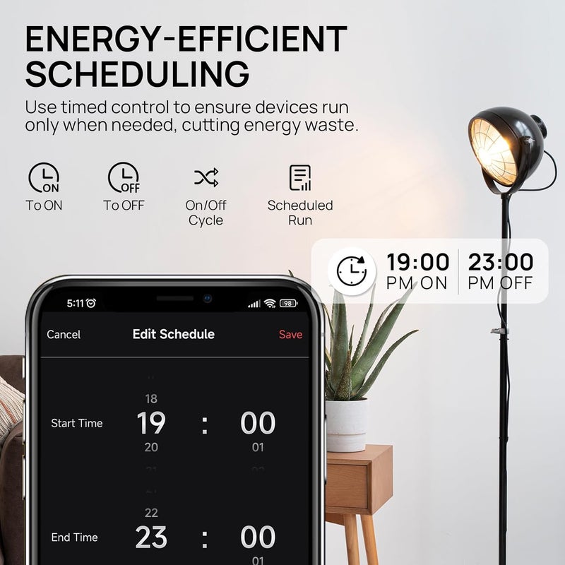 TURBRO Smart Temperature Controller Heating Cooling, WiFi-Enabled Thermostat with Timer and Temperature Monitoring for Home Brewing, Seedling, Greenhouse, and Reptile Terrarium, TC01 - Image 4